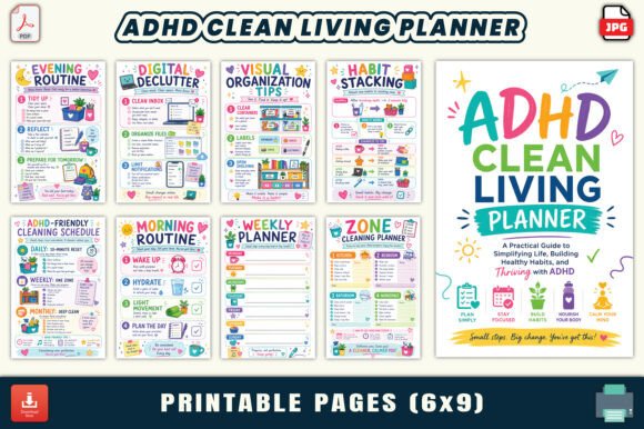 ADHD Clean Living Planner: A Strategic Tool for Sustainable Habits and Clarity
