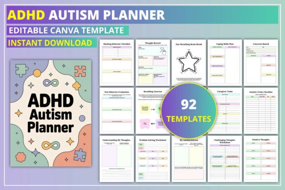Editable ADHD Autism Planner: A Strategic Tool for Neurodivergent Individuals and Caregivers