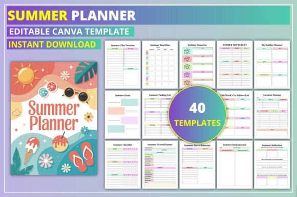 Editable Summer Planner KDP Interior: Stay Organized and Inspired All Season Long