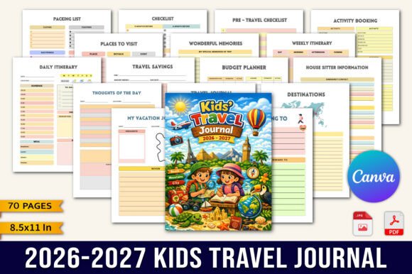 Kids’ Travel Journal Planner 2026–2027
