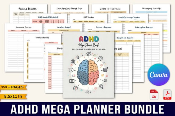 The ADHD Mega Planner Bundle KDP Interior: A Comprehensive Tool for Structured Living