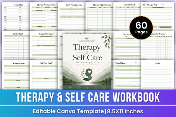 Therapy Self Care Workbook Canva Kdp